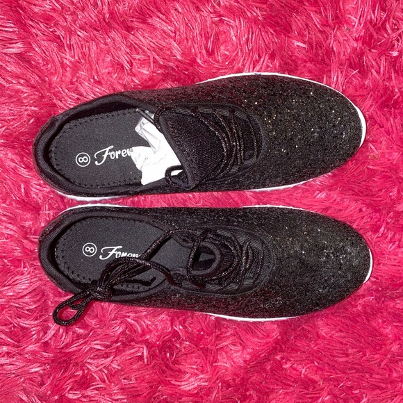 Sparkly Black Tennis Shoes